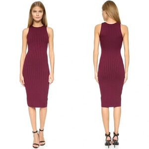 Ronny Kobo Varvana Ribbed Knit Dress Burgundy Designer Casual Women’s XS